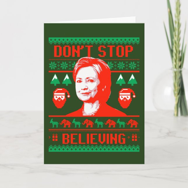 Cartes Pour Fêtes Annuelles Noël de Hillary - ne cessez pas la croyance - (Devant)