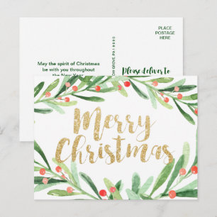 Cartes Pour Fêtes Annuelles Noël de Holly Wreath