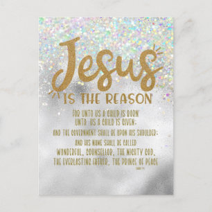 Cartes Pour Fêtes Annuelles Noël de Jésus avec la Bible d'Isaïe Verse