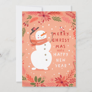 Cartes Pour Fêtes Annuelles Noël de Jolly Snowman - Warm Warm