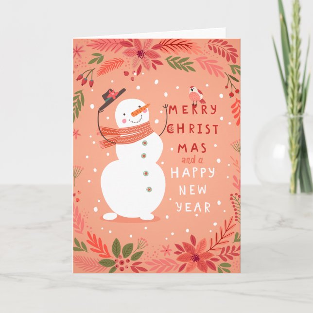 Cartes Pour Fêtes Annuelles Noël de Jolly Snowman - Warm Warm (Devant)