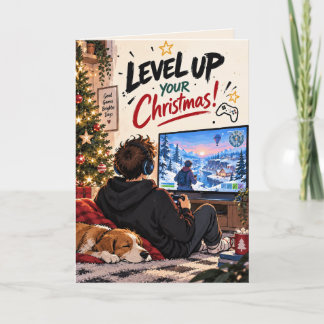 Cartes Pour Fêtes Annuelles Noël de joueur personnalisé niveau supérieur