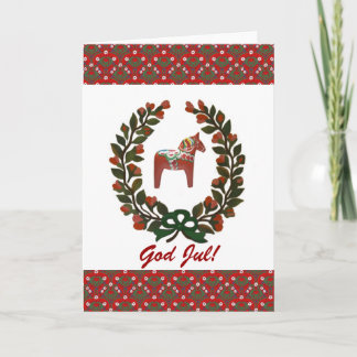 Cartes Pour Fêtes Annuelles Noël de juillet de Dieu de guirlande de cheval de