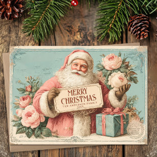 Cartes Pour Fêtes Annuelles Noël de la clause vintage du Père Noël