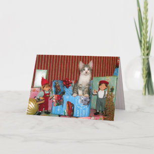 Cartes Pour Fêtes Annuelles Noël de la côtelette de porc - Chat / Kitten