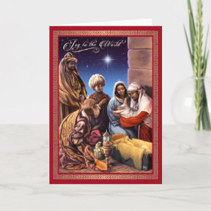 Cartes Pour Fêtes Annuelles Noël de la crèche afro-américaine