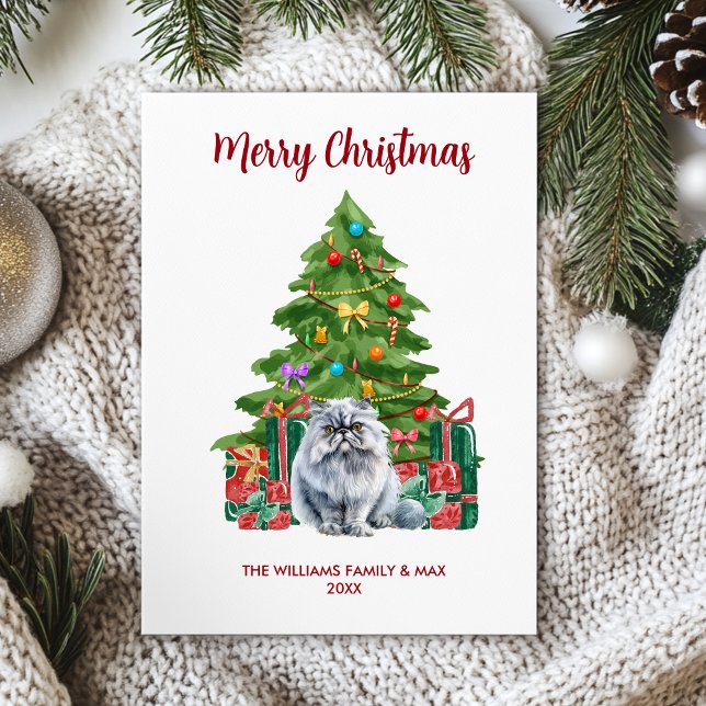 Cartes Pour Fêtes Annuelles Noël de la famille des chats perses (Créateur téléchargé)