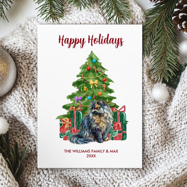 Cartes Pour Fêtes Annuelles Noël de la famille des chats perses (Créateur téléchargé)