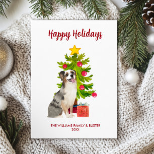 Cartes Pour Fêtes Annuelles Noël de la famille des chiens bergers australiens