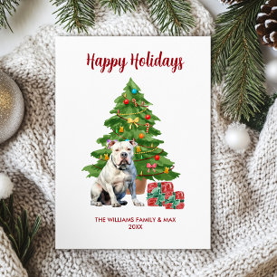 Cartes Pour Fêtes Annuelles Noël de la famille des chiens de taureau