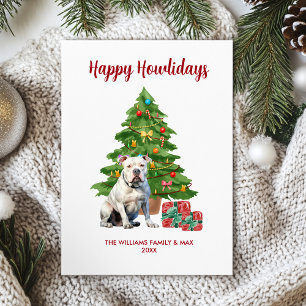 Cartes Pour Fêtes Annuelles Noël de la famille des chiens de taureau