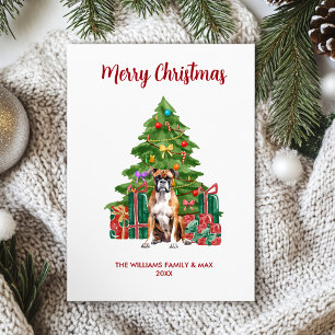 Cartes Pour Fêtes Annuelles Noël de la famille du chien de boîte mignonne