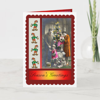 Cartes Pour Fêtes Annuelles Noël de la famille victorienne