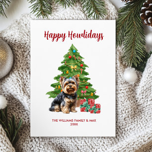 Cartes Pour Fêtes Annuelles Noël de la famille Yorkie Dog