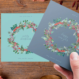 Cartes Pour Fêtes Annuelles Noël de la glace bleue hiver Nouvel An