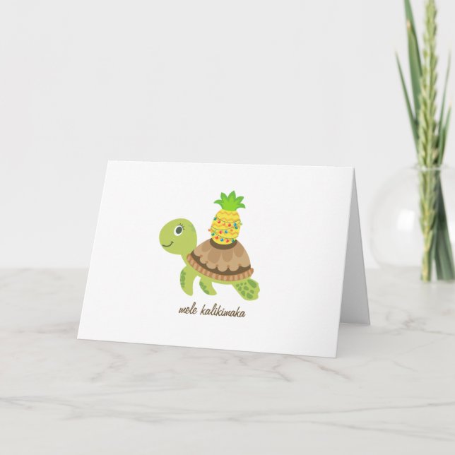 Cartes Pour Fêtes Annuelles Noël de la jolie tortue de mer (Devant)