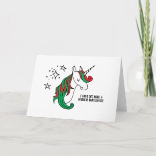 Cartes Pour Fêtes Annuelles Noël de la licorne magique