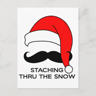 Cartes Pour Fêtes Annuelles Noël de la Moustache - Entrer dans la neige
