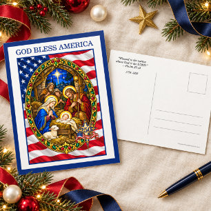 Cartes Pour Fêtes Annuelles Noël de la Nativité du 250e anniversaire de l'Amér