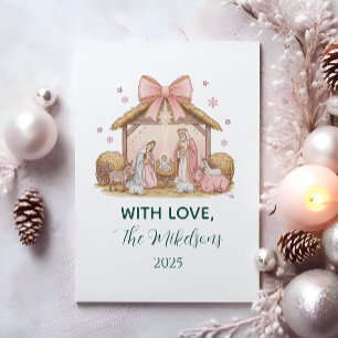 Cartes Pour Fêtes Annuelles Noël de la Nativité Pastel