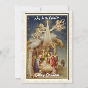 Cartes Pour Fêtes Annuelles Noël de la Nativité Vintage I Religieux Classique