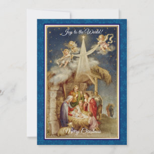 Cartes Pour Fêtes Annuelles Noël de la Nativité Vintage I Religieux Classique