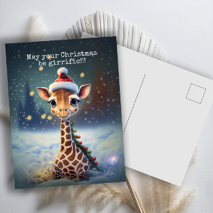 Cartes Pour Fêtes Annuelles Noël de la petite girafe