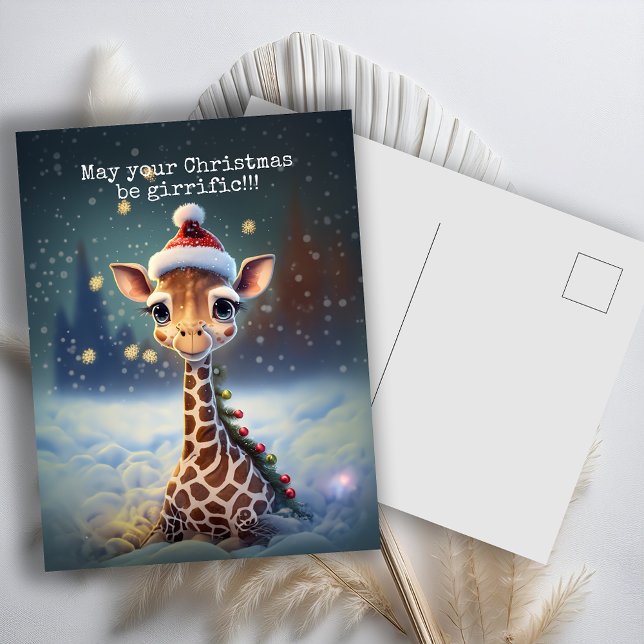 Cartes Pour Fêtes Annuelles Noël de la petite girafe (Créateur téléchargé)