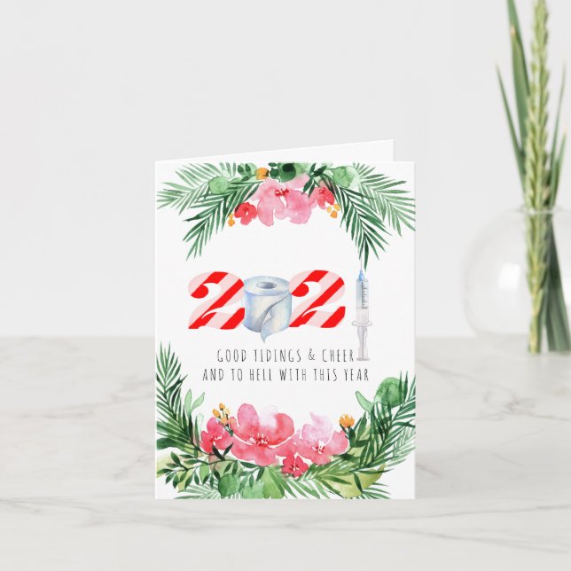 Cartes Pour Fêtes Annuelles Noël de la quarantaine | Funny Commemorative 2021 (Devant)