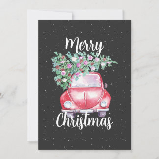 Cartes Pour Fêtes Annuelles Noël de la voiture Vintage