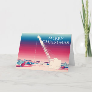 CARTES POUR FÊTES ANNUELLES NOËL DE LAC DE PÊCHE DE GLACE DE GRUTIER JOYEUX