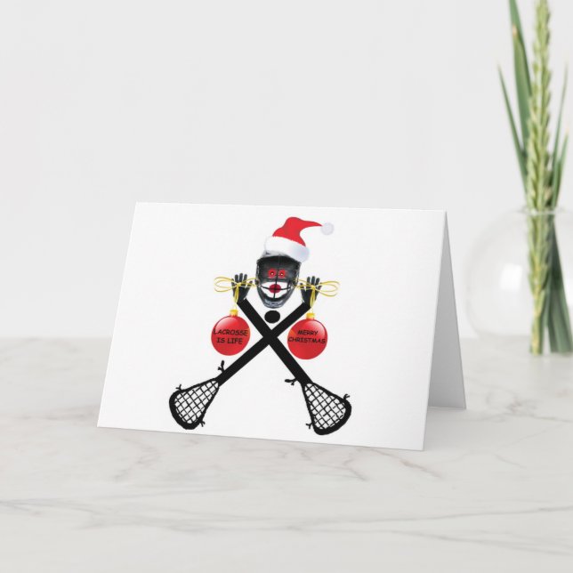 Cartes Pour Fêtes Annuelles Noël de lacrosse (Devant)