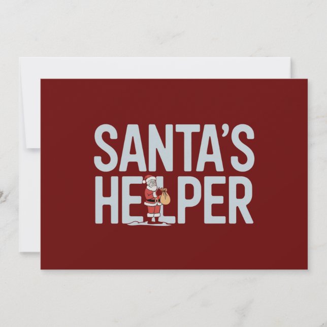 Cartes Pour Fêtes Annuelles Noël de l'aide de Santa (Devant)