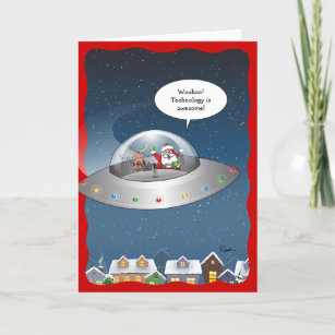 Cartes Pour Fêtes Annuelles Noël de l'Alien du Père Noël