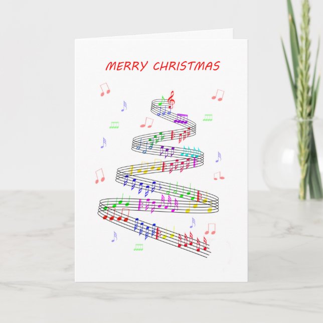 Cartes Pour Fêtes Annuelles Noël de l'amateur de musique (Devant)