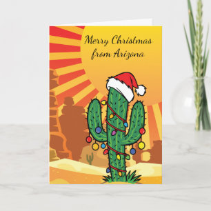 Cartes Pour Fêtes Annuelles Noël de l'Arizona Saguaro Cactus