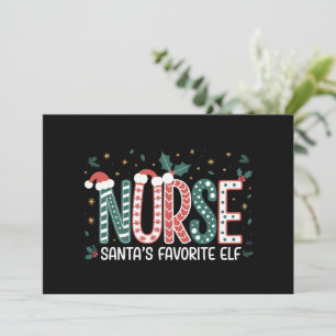Cartes Pour Fêtes Annuelles Noël de l'elfe préféré de Santa Infirmière Inspira