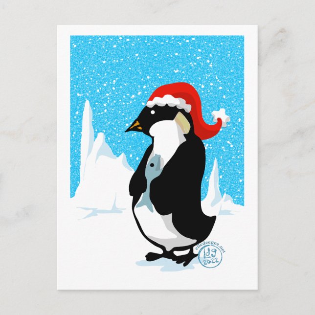 Cartes Pour Fêtes Annuelles Noël de l'empereur Penguin (Devant)