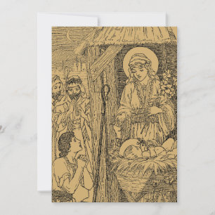 Cartes Pour Fêtes Annuelles Noël de l'ère victorienne 1894 Nativité