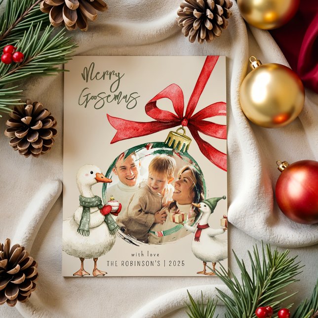 Cartes Pour Fêtes Annuelles Noël de l'oie fantaisiste (Créateur téléchargé)