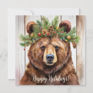 Cartes Pour Fêtes Annuelles Noël de l'ours festif