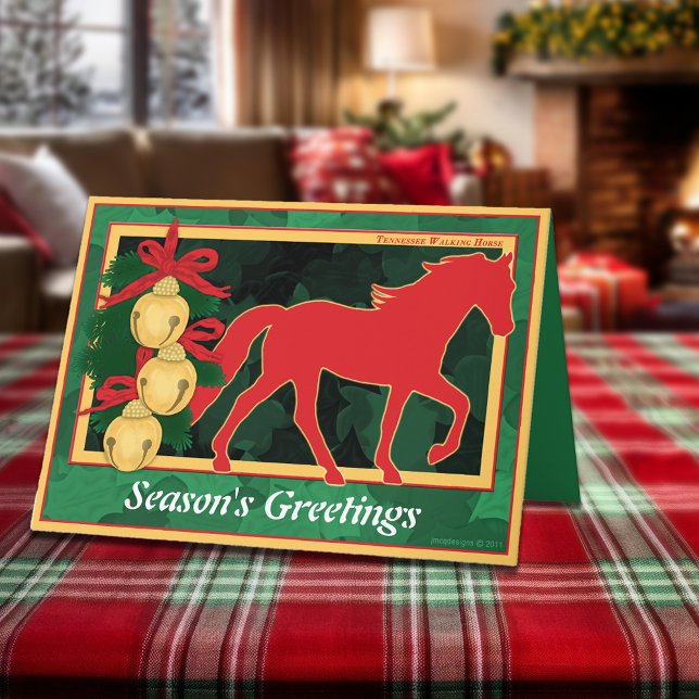 Cartes Pour Fêtes Annuelles Noël de marche de cheval de Sleigh Bells Tennessee (Sleigh Bells Tennessee Walking Horse Christmas Holiday Card)