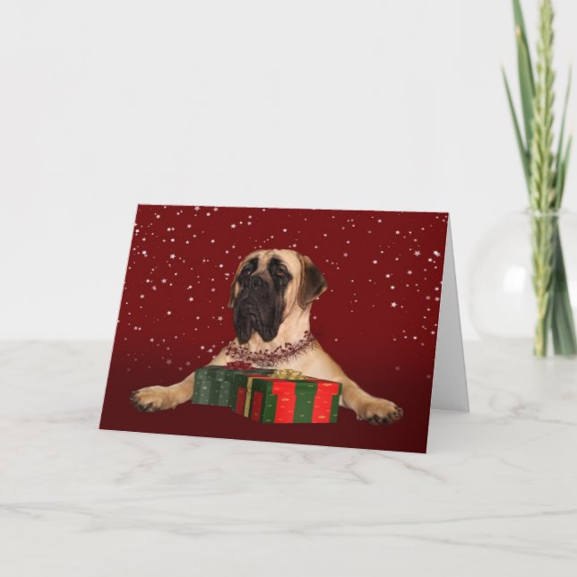Cartes Pour Fêtes Annuelles Noël de mastiff (Devant)