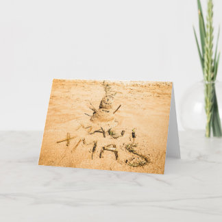 Cartes Pour Fêtes Annuelles Noël de Maui et Sandman sur la plage