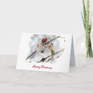 Cartes Pour Fêtes Annuelles Noël de moineau d'arbre