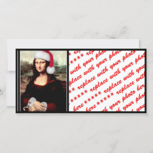 Cartes Pour Fêtes Annuelles Noël de Mona Lisa Santa Hat