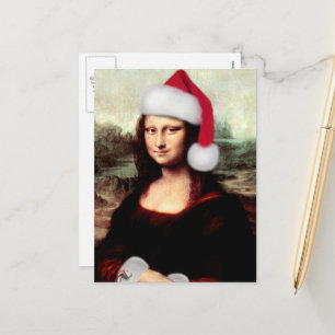 Cartes Pour Fêtes Annuelles Noël de Mona Lisa Santa Hat