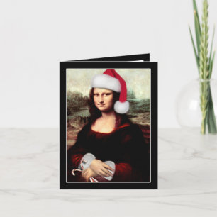 Cartes Pour Fêtes Annuelles Noël de Mona Lisa Santa Hat
