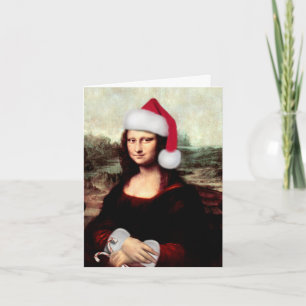Cartes Pour Fêtes Annuelles Noël de Mona Lisa Santa Hat