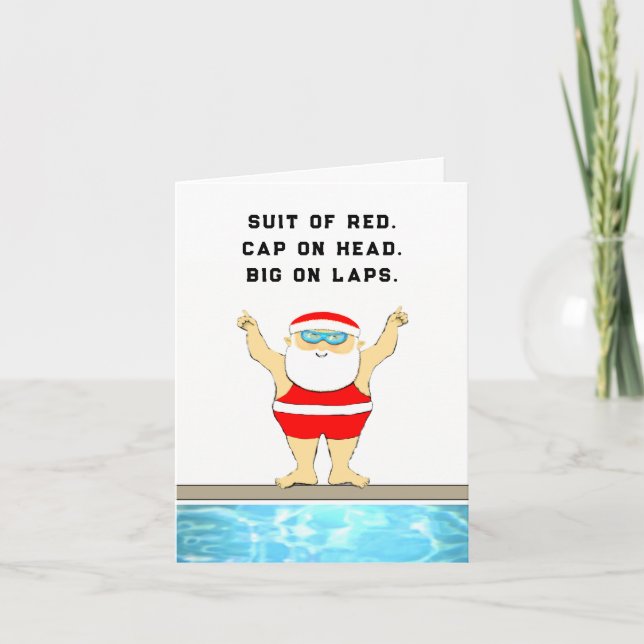 Cartes Pour Fêtes Annuelles Noël de natation drôle (Devant)